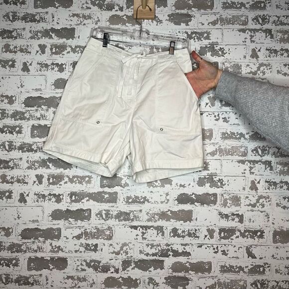 Lauren Ralph Lauren | women green label white cargo cotton shorts bermuda - Picture 9 of 13